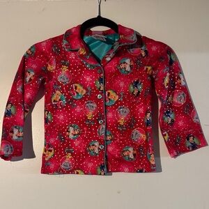 Disney Princess Christmas Ornament Pajama Top Girls 6